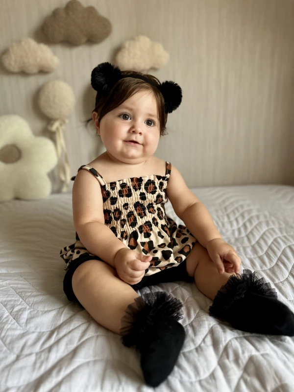 Leopar Desenli Askılı 2’li Takım