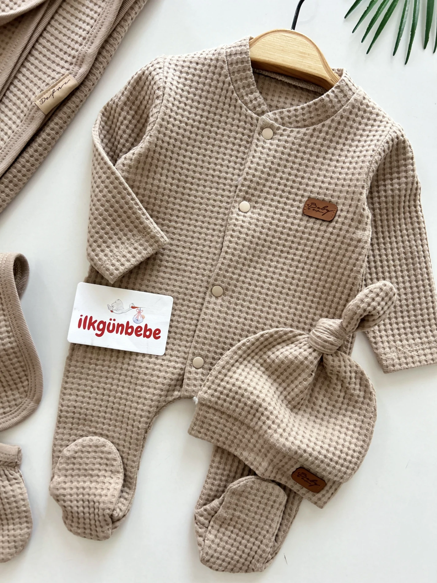 5 Parça %100 Pamuk Battaniyeli Yenidoğan Set