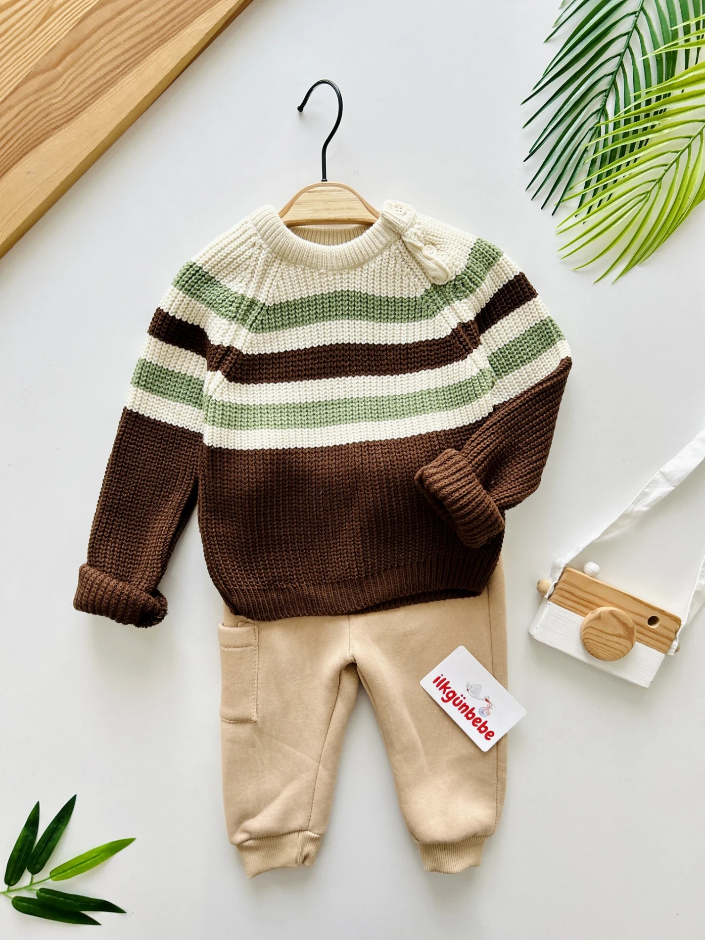 Hanry Selanik Örgüsü Omuzdan Çıtçıtlı 3 İp Şardonlu Cep Detaylı 2’li Premium Kalite Takım