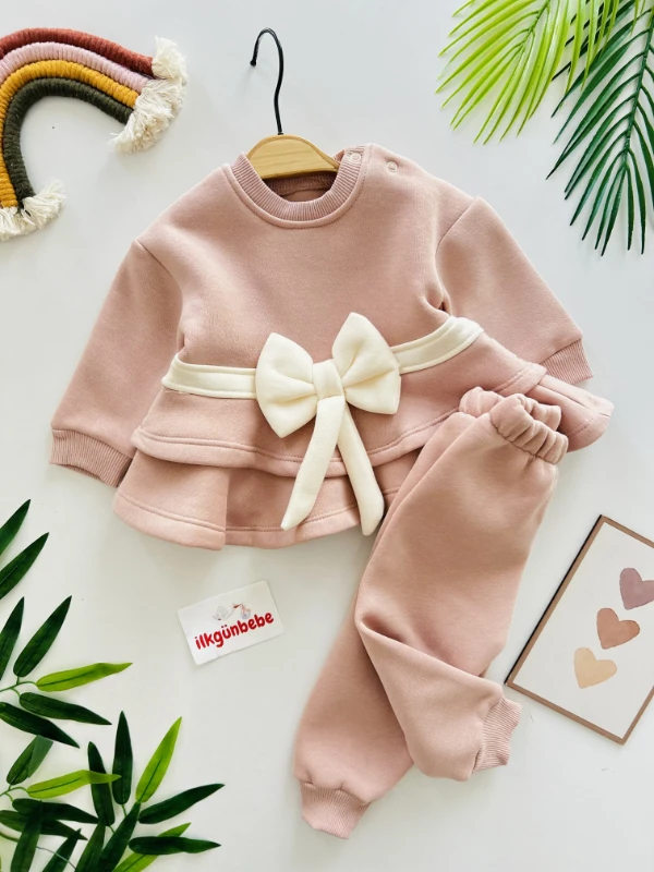 Fiyonklu 3 İp Şardonlu Premium Kalite 2’li Kışlık Takım