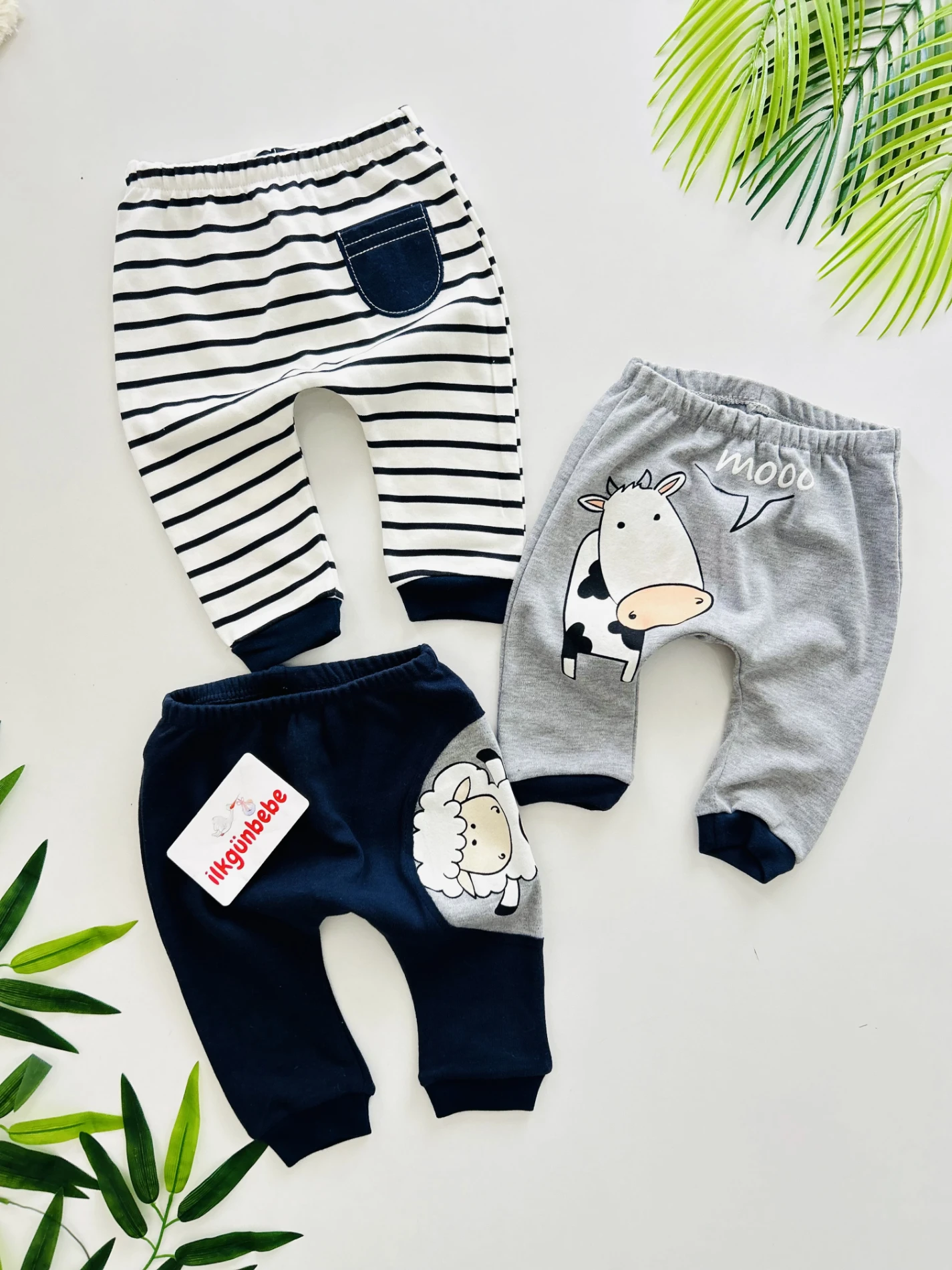 İnek  Temalı  %100 Pamuk 3 Alt 3 Üst 6’lı Set