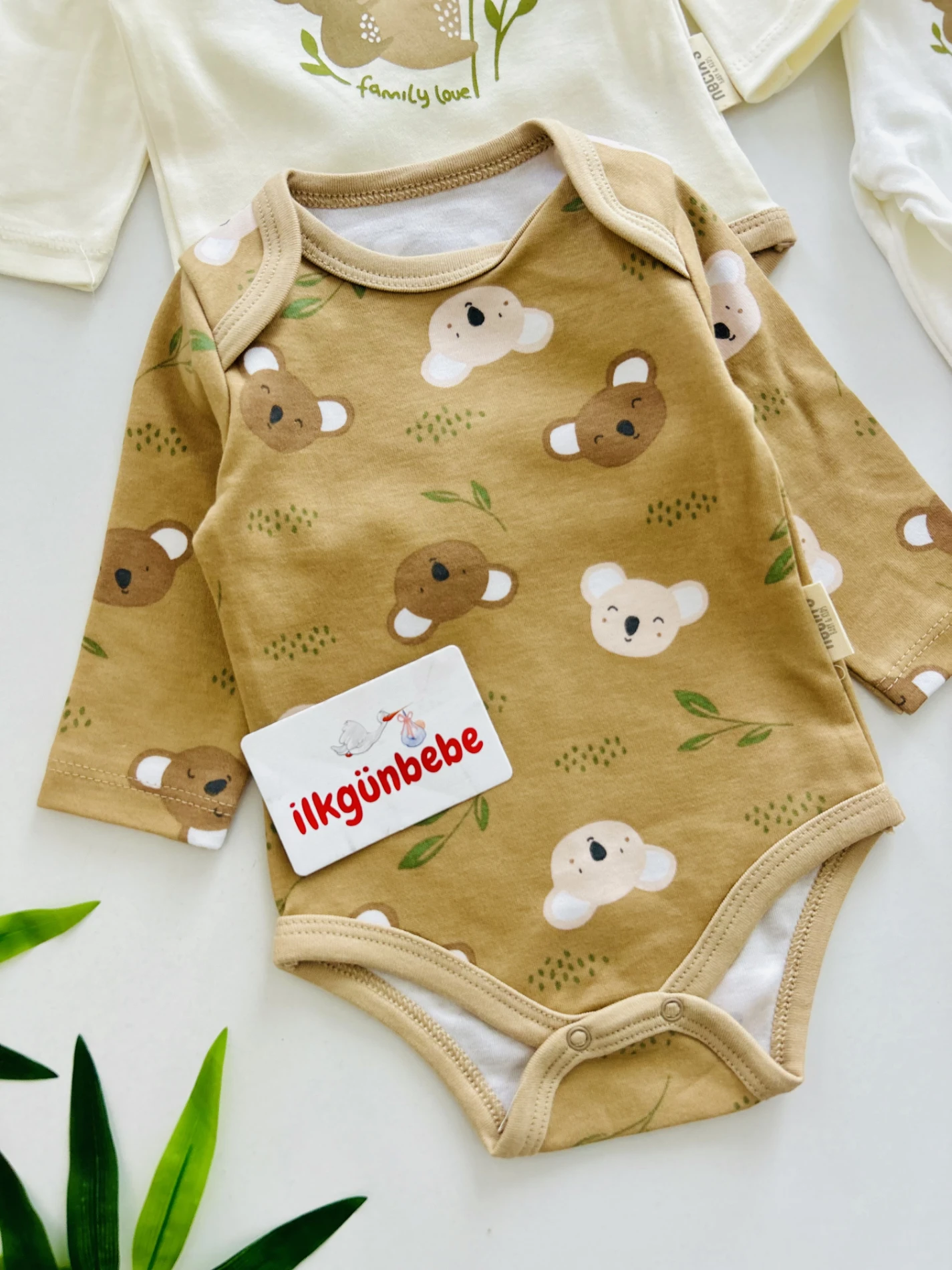 Koala Temalı Naturel %100 Pamuk 3 Alt 3 Üst 6’lı Set