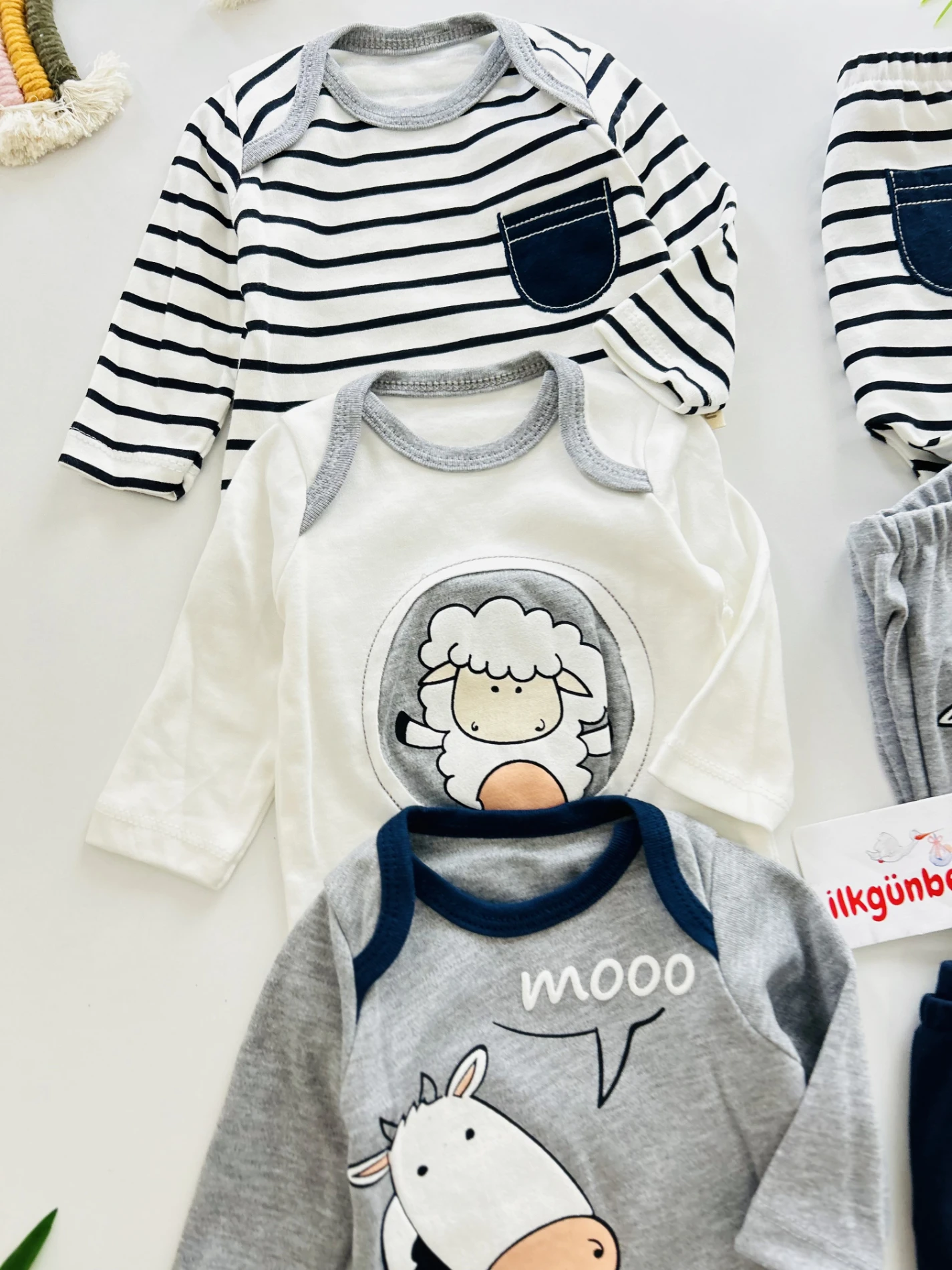 İnek  Temalı  %100 Pamuk 3 Alt 3 Üst 6’lı Set