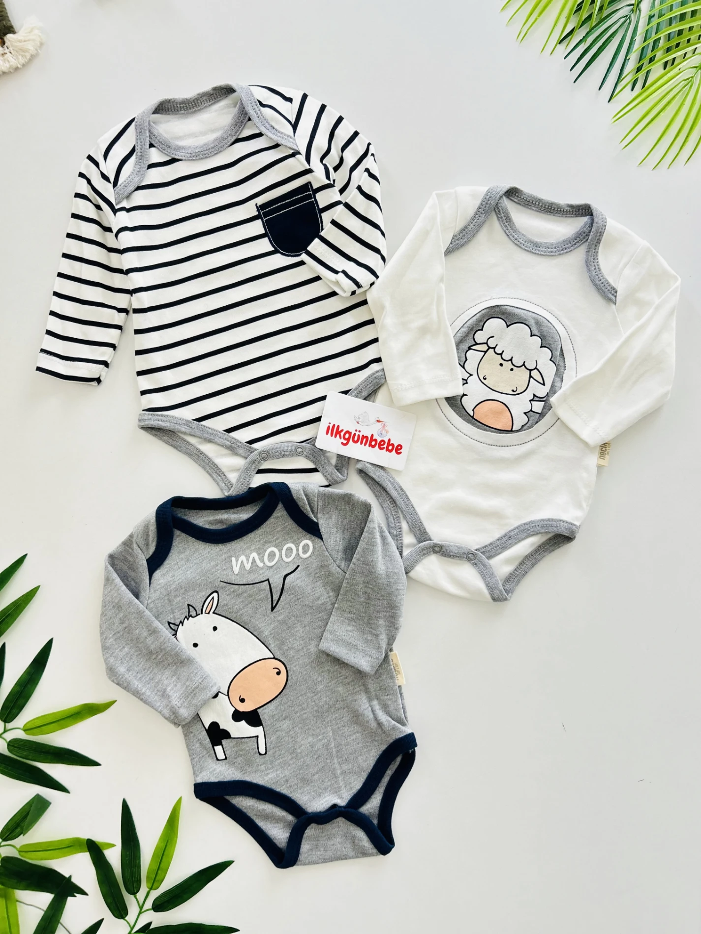 İnek  Temalı  %100 Pamuk 3 Alt 3 Üst 6’lı Set