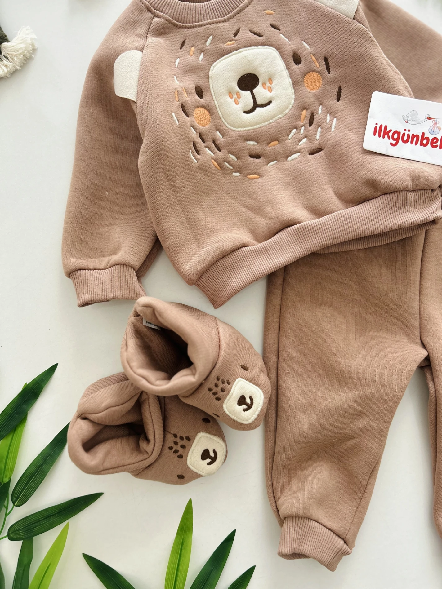 Teddy Bear 3 İp İçi Şardonlu Kışlık Panduflu 3’lü Takım