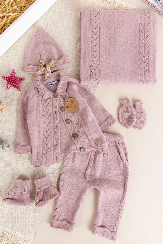 Triko Kız Bebek Hastane Çıkışı  Bebek Seti