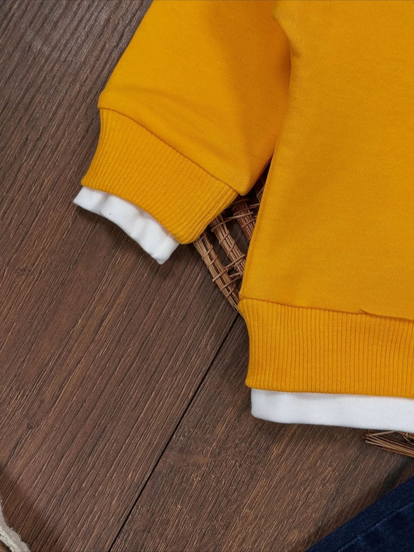 Likralı Kot Pantolon Çift Taraflı Şapka NakışlıSweatshirt 3lü  Takım