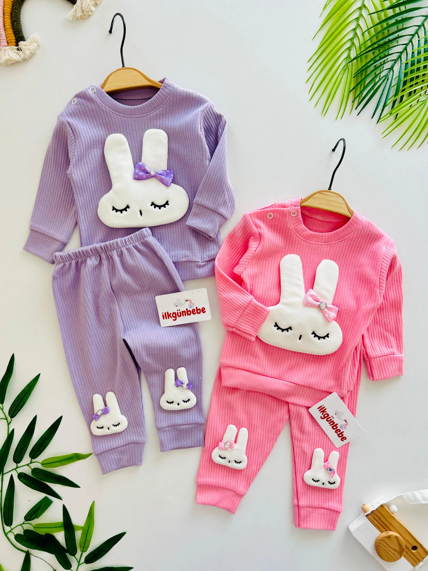 Sevimli Tavşancık Kabartma Detaylı 2’li Takım