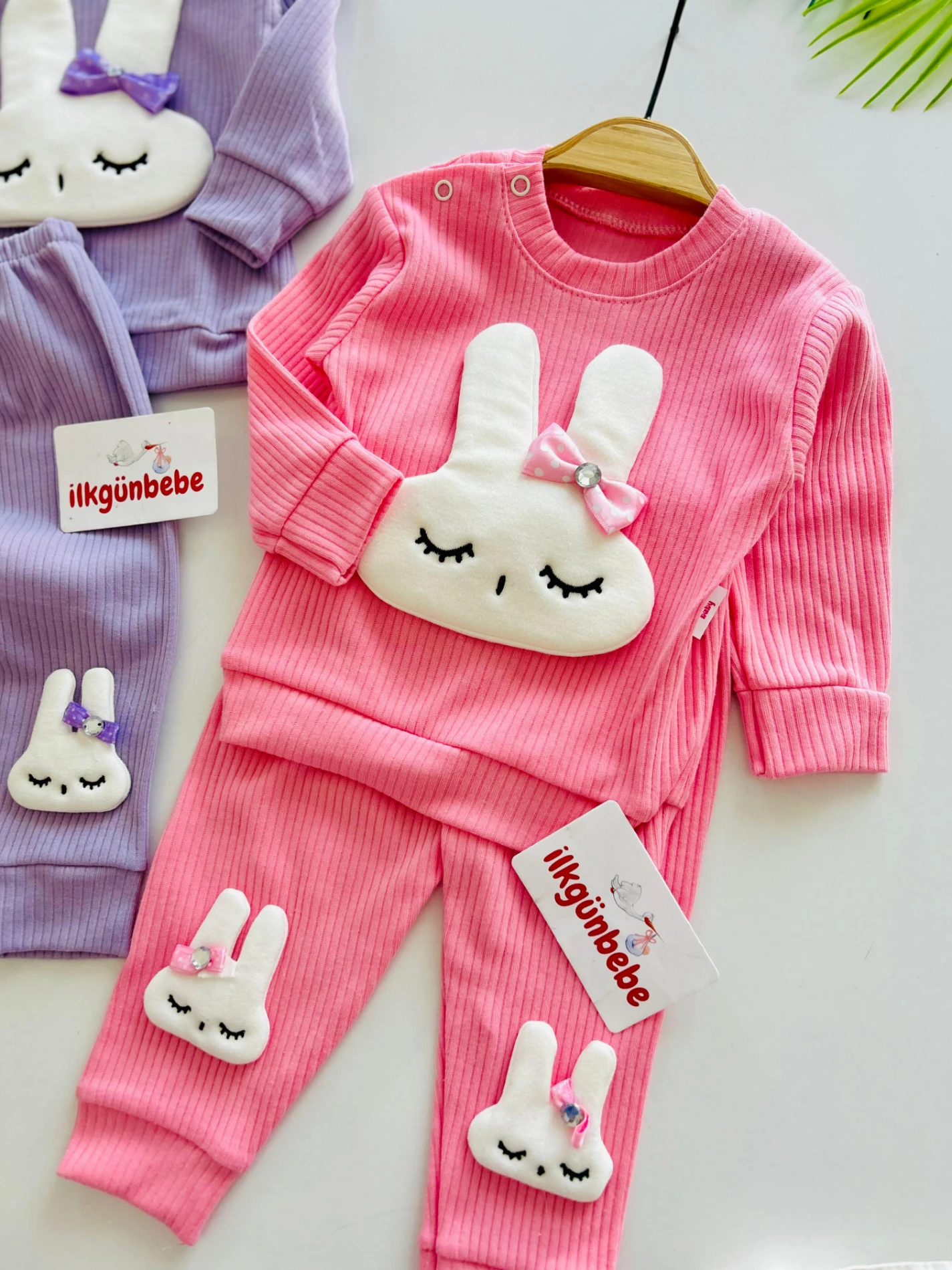 Sevimli Tavşancık Kabartma Detaylı 2’li Takım