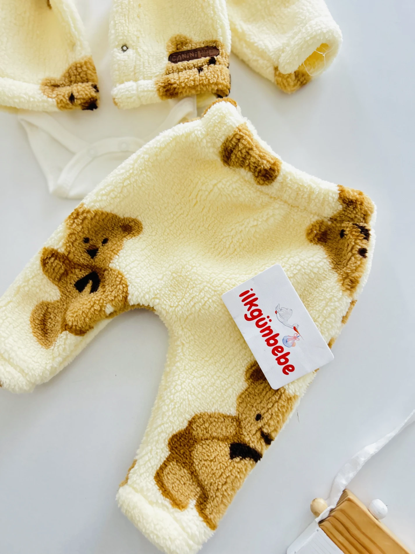 Peluş Teddy Ceketli Kışlık 3’lü Takım