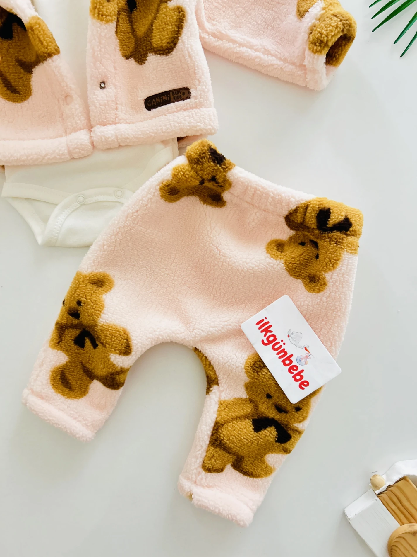 Peluş Teddy Ceketli Kışlık 3’lü Takım