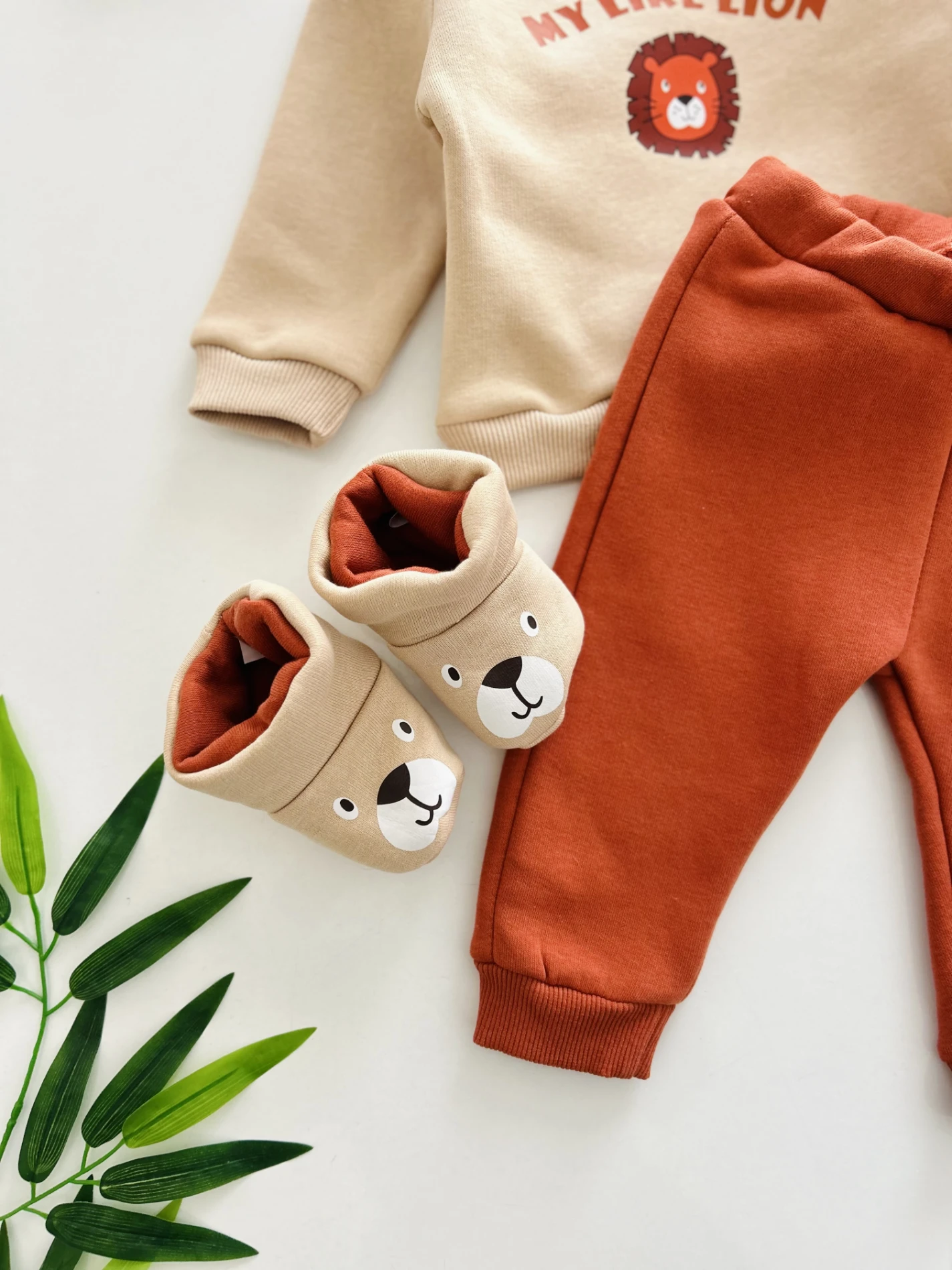 My Like Lion 3 İp Şardonlu Panduflu Kışlık 3’lü Premium Takım