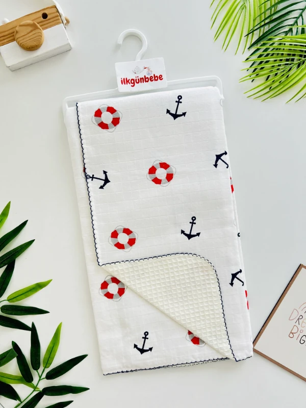 Gemici Müslin Kenarı Oyalı Pike Battaniye