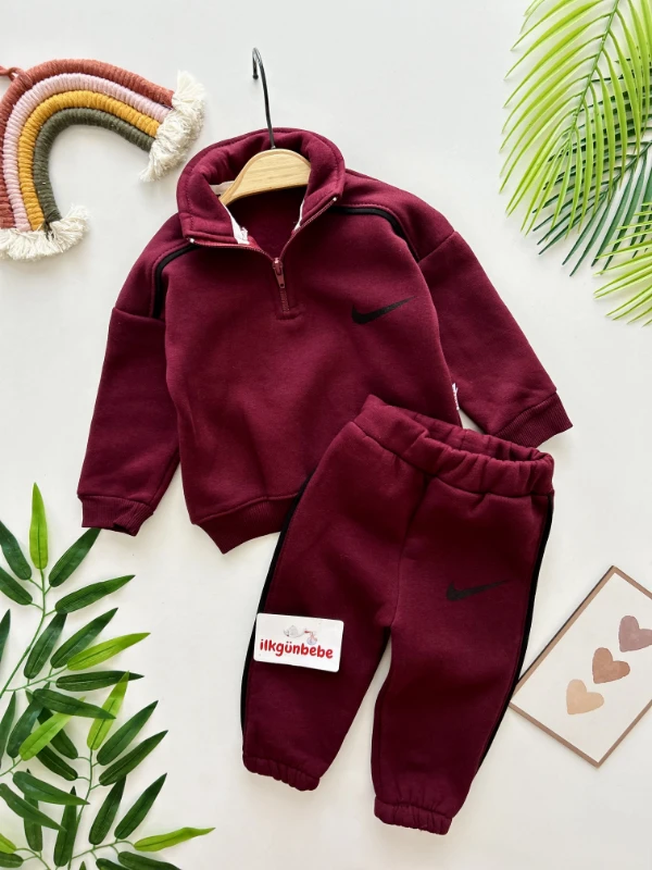 Marka Dik Yakalı 3 İp Şardonlu Kışlık Takım