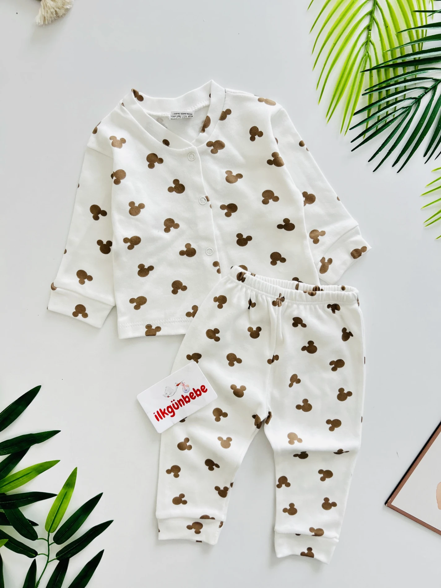 Bebe Yakalı %100 Pamuk Pijama Takımı
