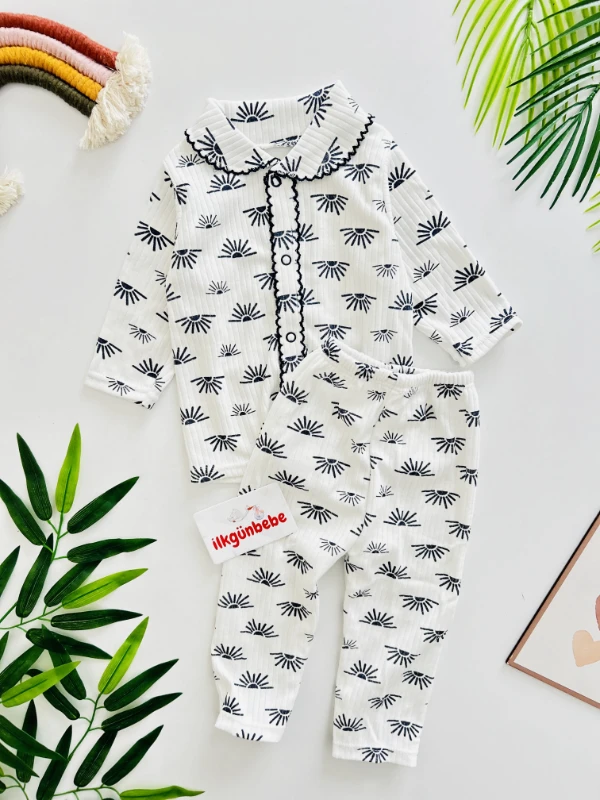 Bebe Yakalı %100 Pamuk Pijama Takımı