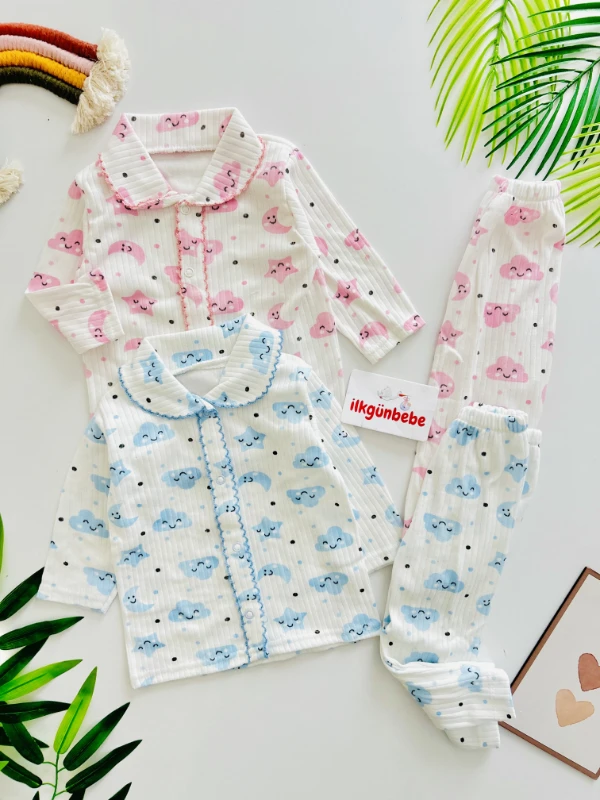 Bebe Yakalı %100 Pamuk Pijama Takımı