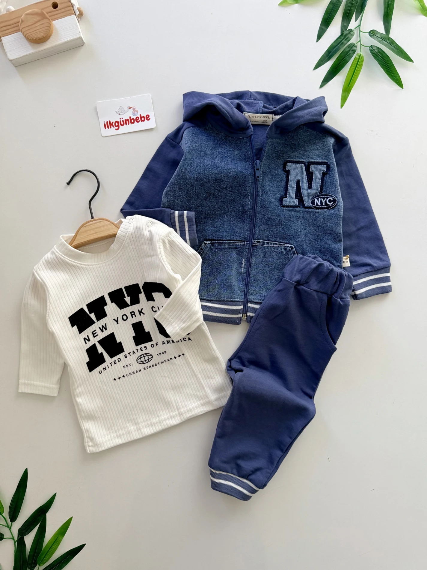 NYC Kot Ceketli Badili Pantalonlu 3’lü Takım