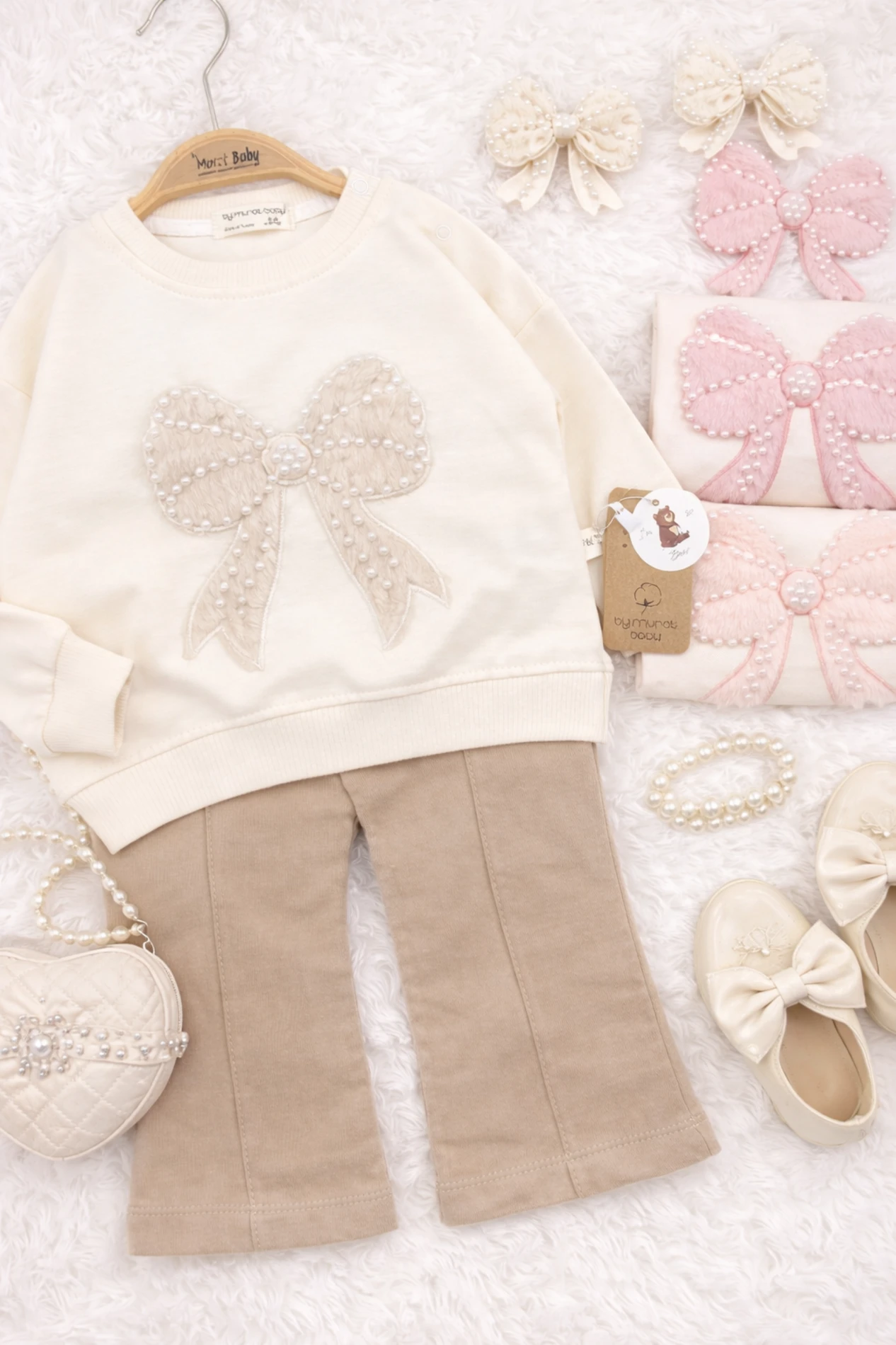 İncili Fiyonk Tüylü 2’li Premium Kalite Takım