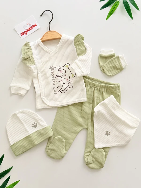 %100 Pamuk 5 Parça Yenidoğan Set