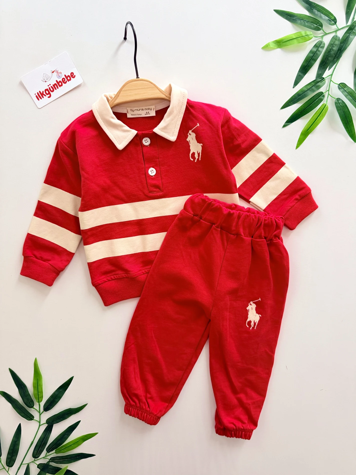 Marka Çizgili %100 Pamuk 2’li Takım