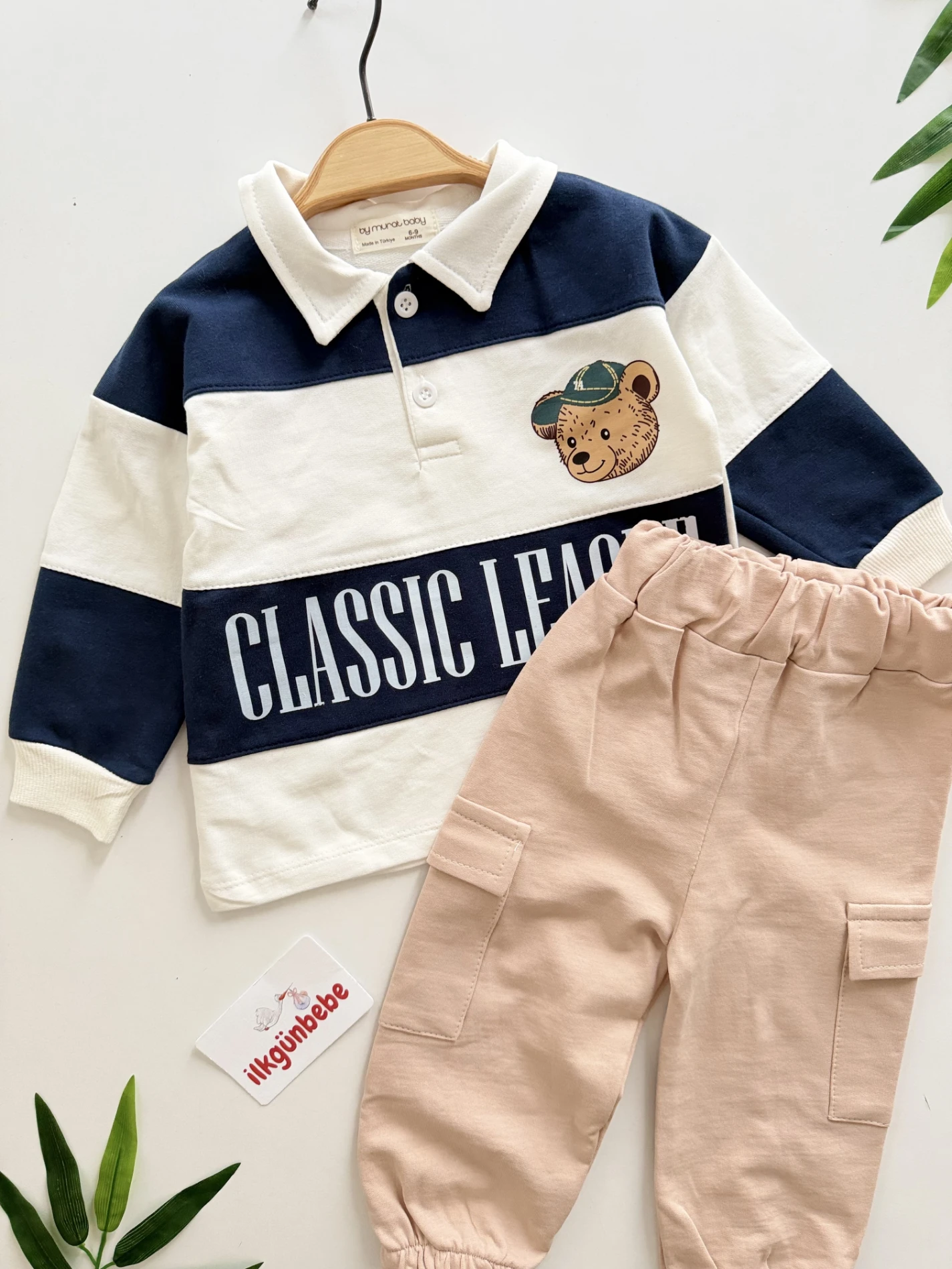 Teddy Çizgili %100 Pamuk 2’li Takım