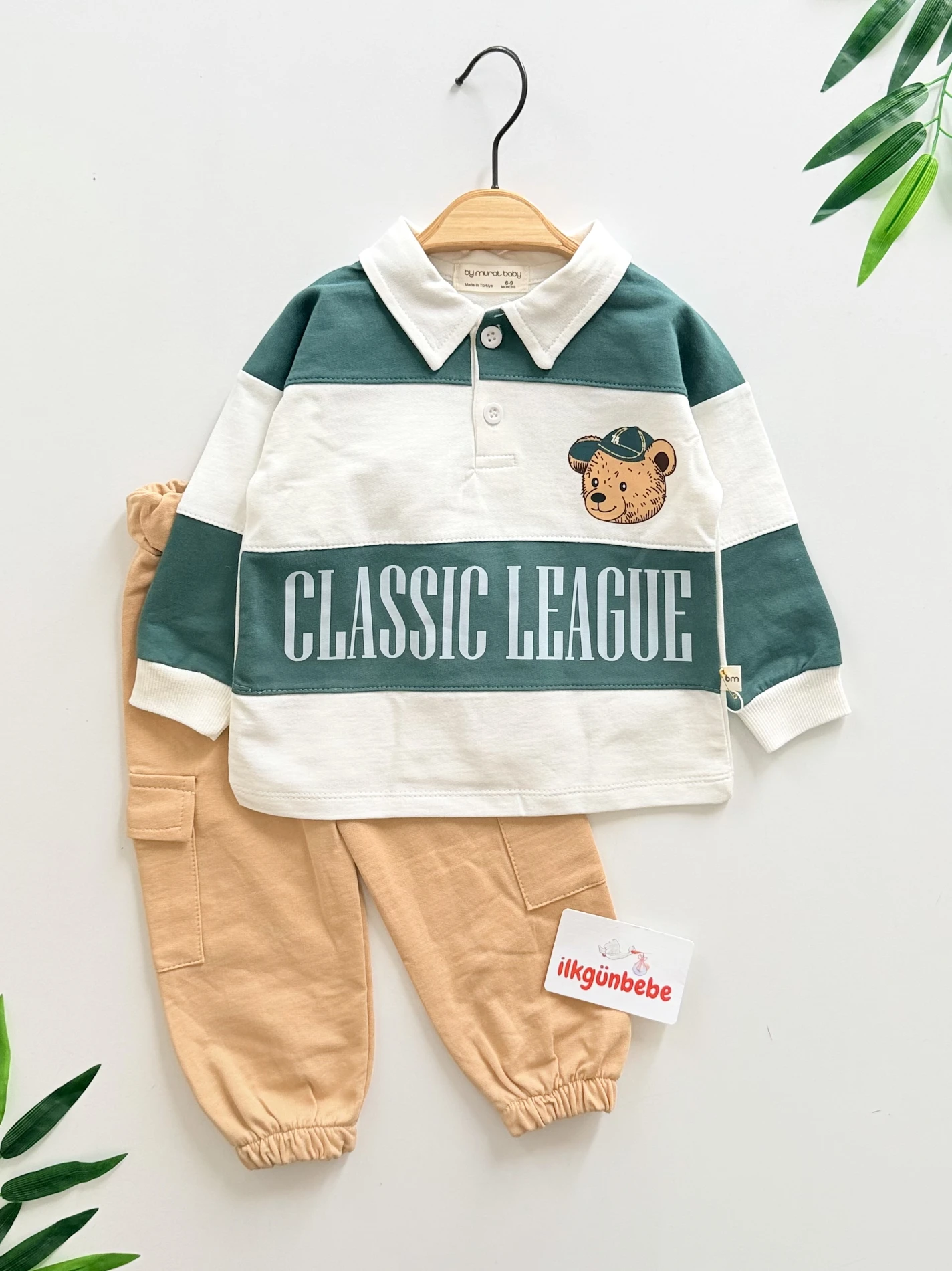 Teddy Çizgili %100 Pamuk 2’li Takım