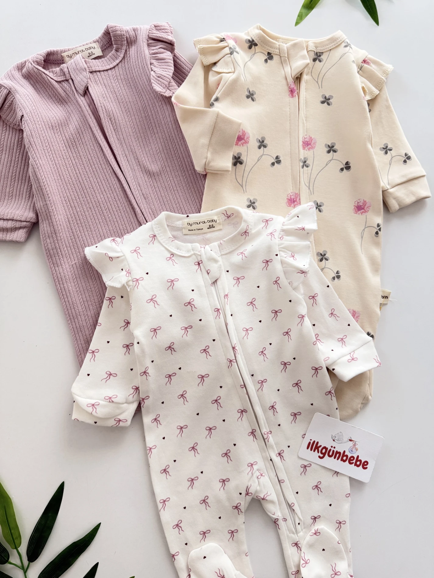 Bahar Çiçek Temalı  %100 Pamuk 3 Bandana 3 Tulum Set