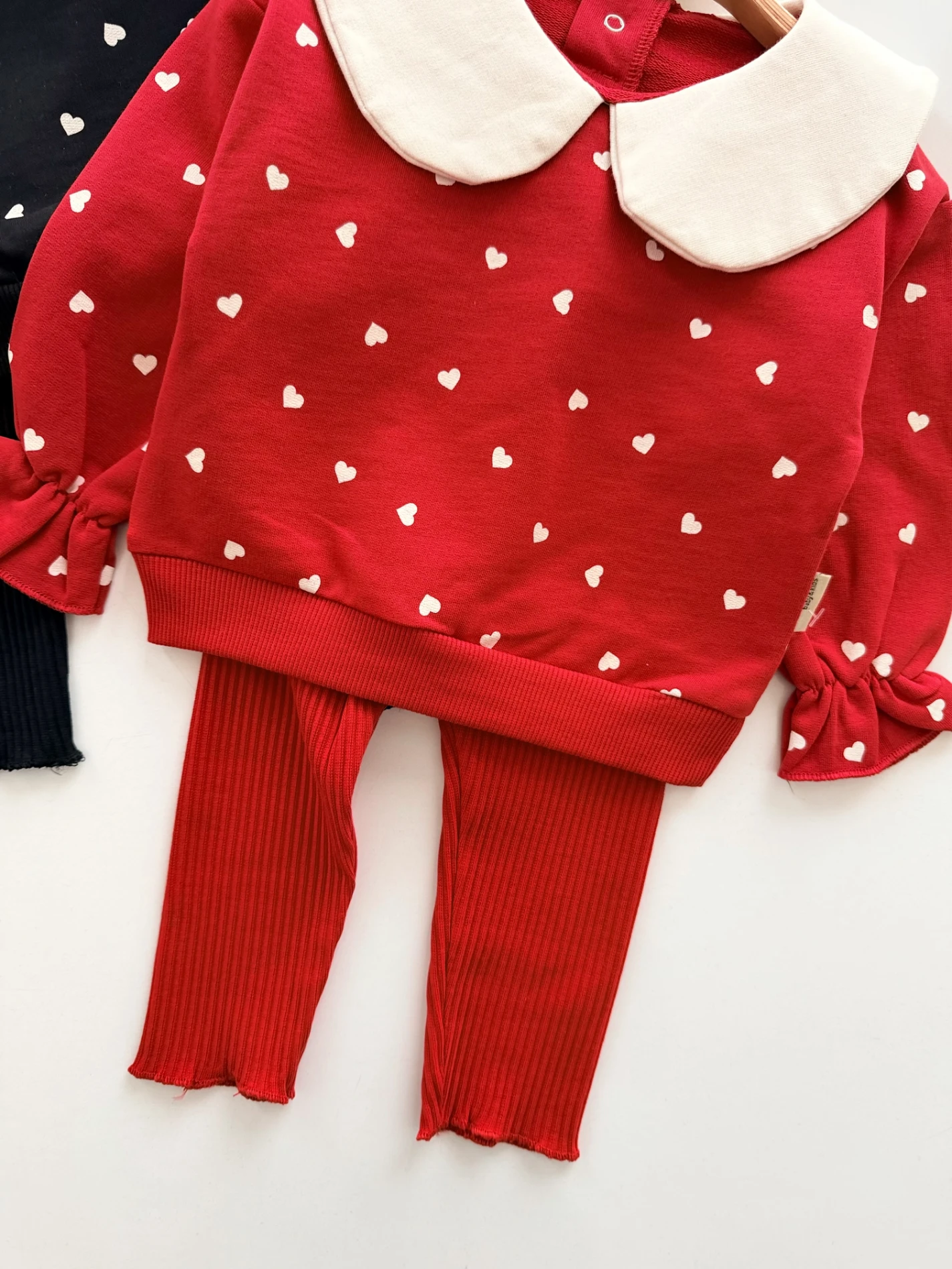 Kalp Desenli Yaka Detaylı %100 Pamuk 2’li Takım