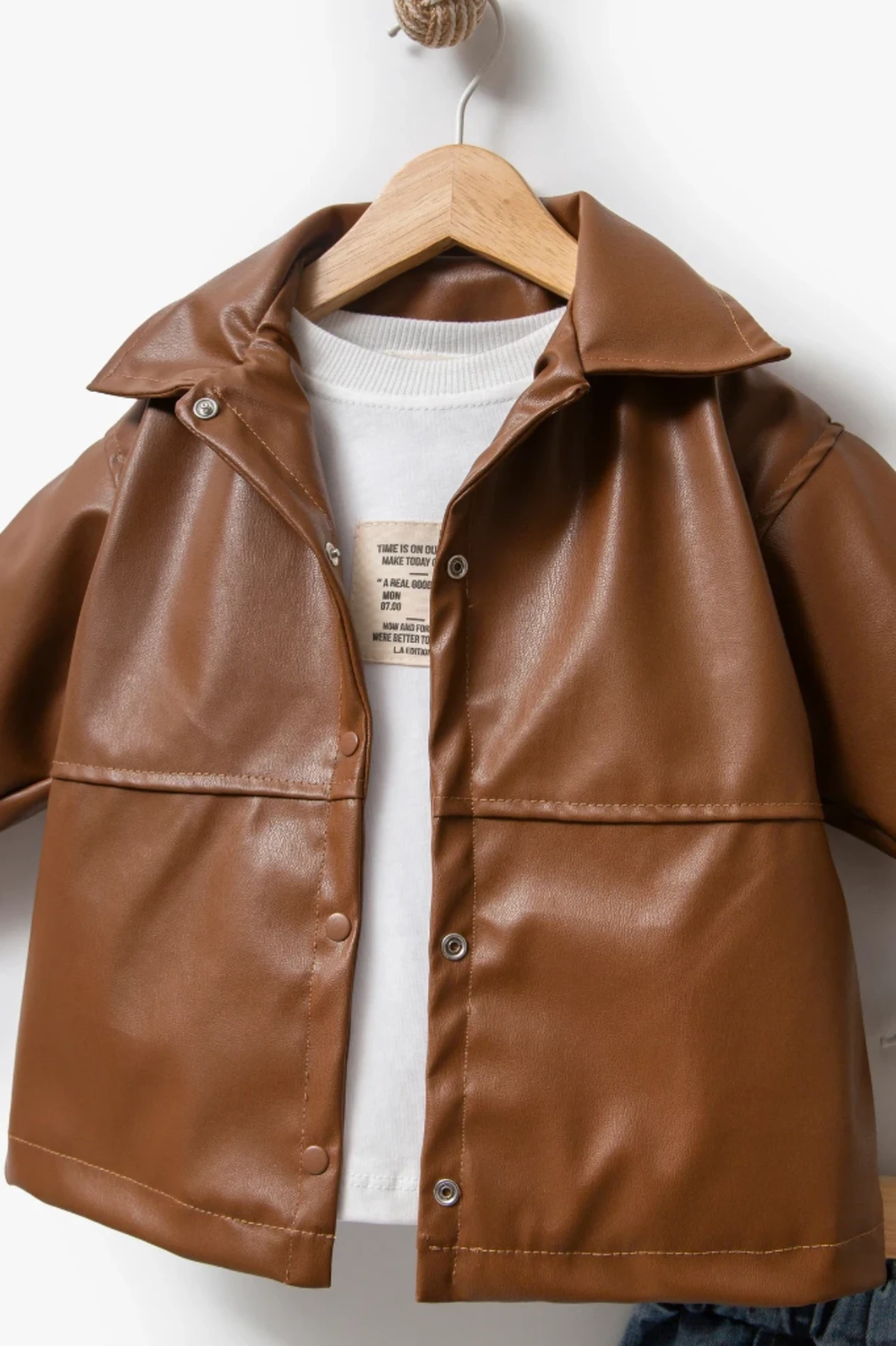 Premium Suni Deri Ceket Kot Pantolon  Body 3’lü Set