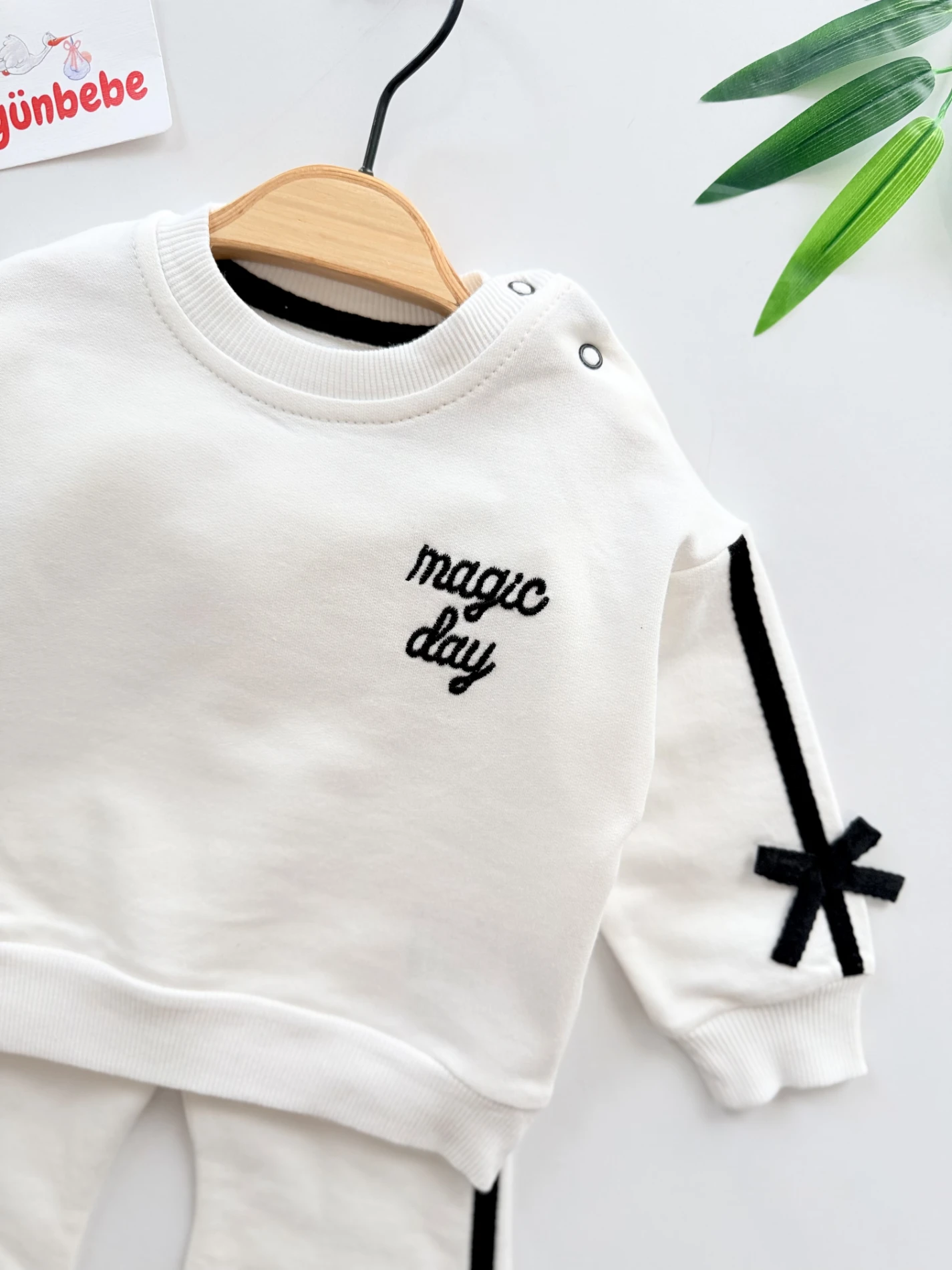 Fiyonk Detaylı İspanyol Paçalı %100 Pamuk 2’li Takım