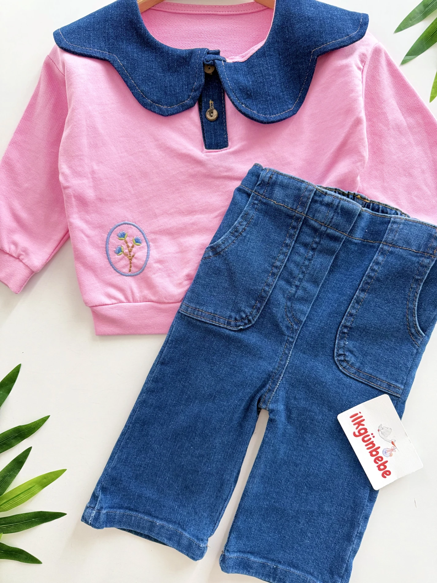 Flowers Kot Yakalı Premium Kalite 2’li Takım