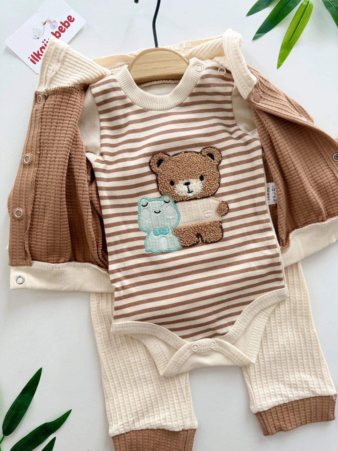 Teddy Nefes Alan %100 Pamuk Kumaş 3’lü Takım