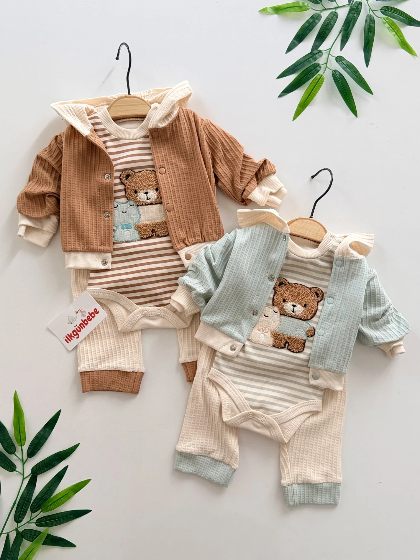 Teddy Nefes Alan %100 Pamuk Kumaş 3’lü Takım