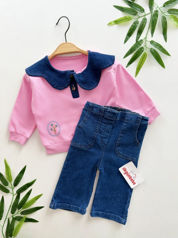 Flowers Kot Yakalı Premium Kalite 2’li Takım