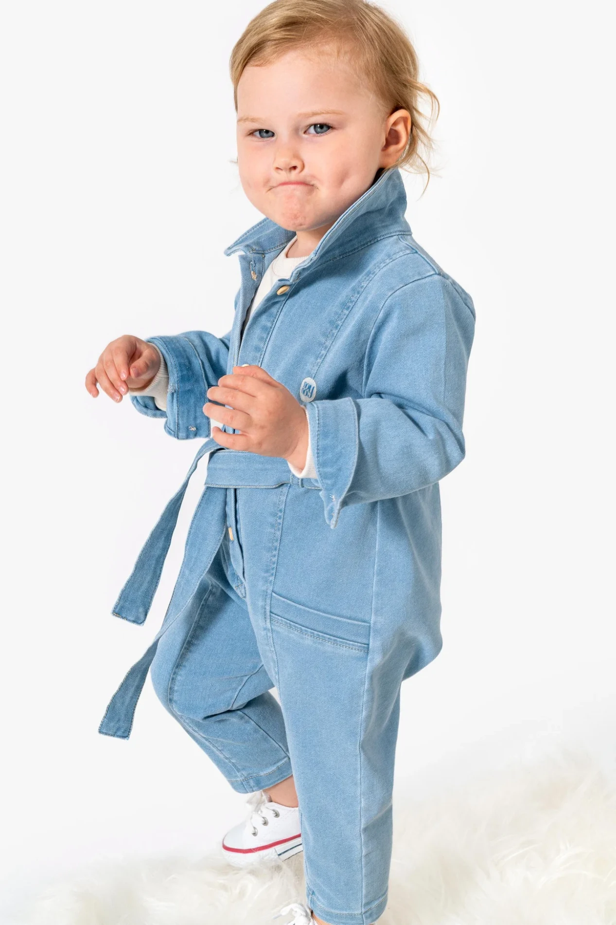 Unisex Denim Bebek Premium Kot Tulum