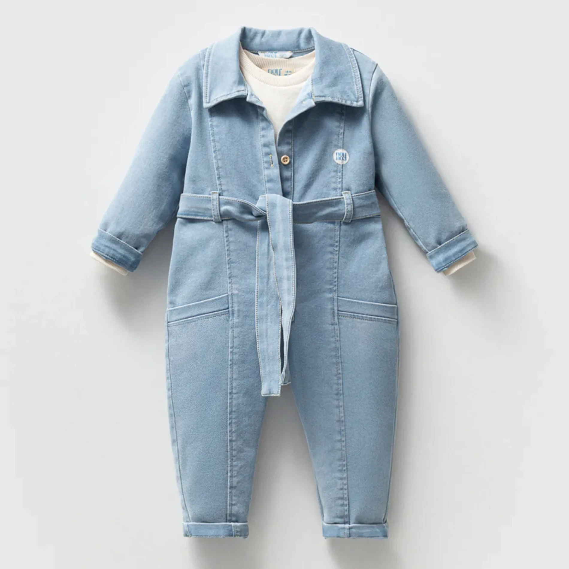 Unisex Denim Bebek Premium Kot Tulum