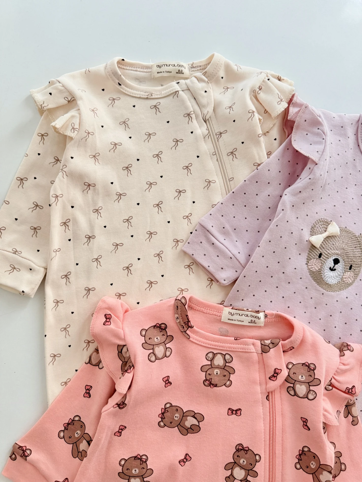 Teddy Fiyonk Premium %100 Pamuk 3’lü Mevsimlik Tulum Set