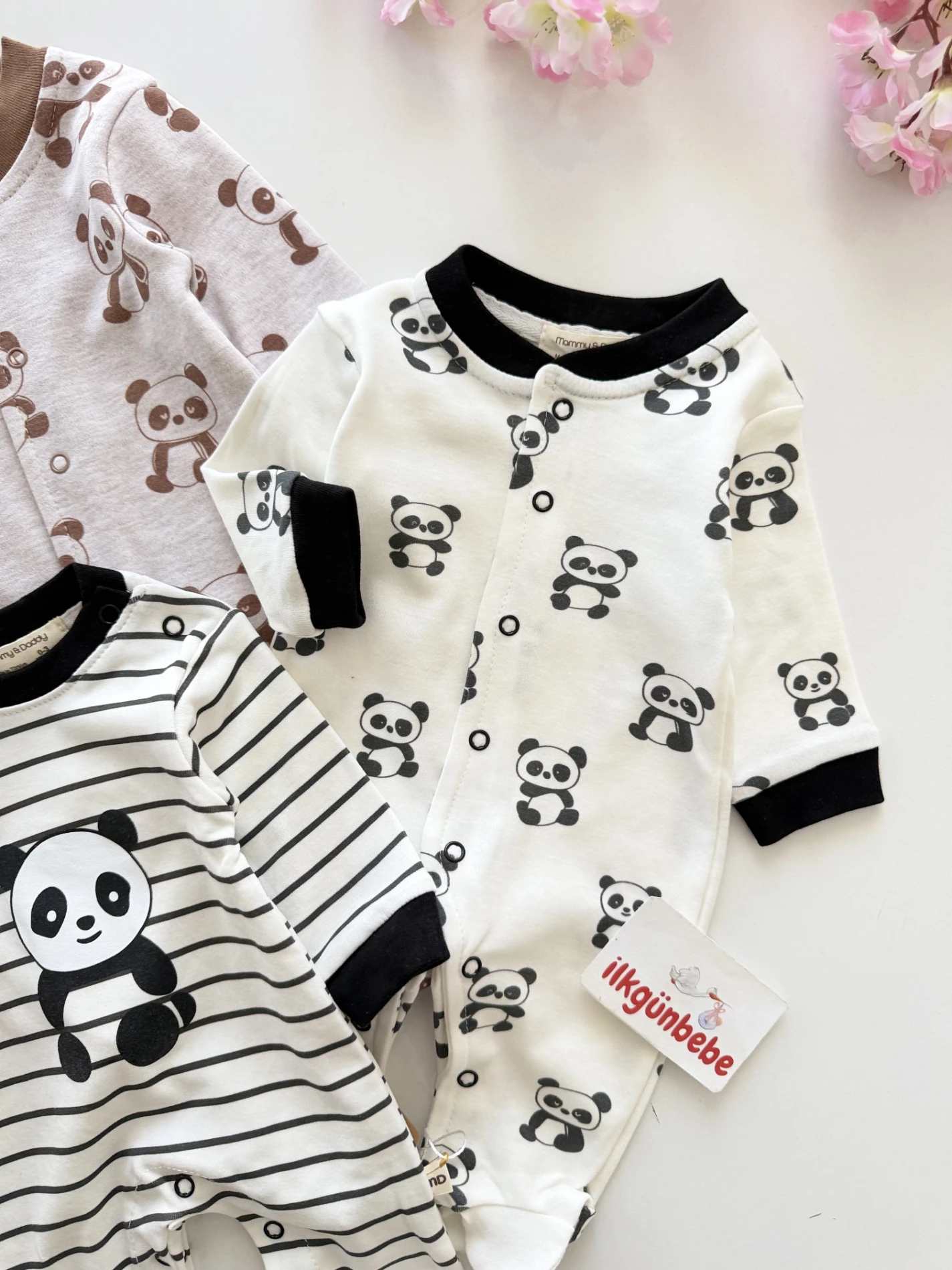 Panda Temalı  %100 Pamuk 3’lü Set