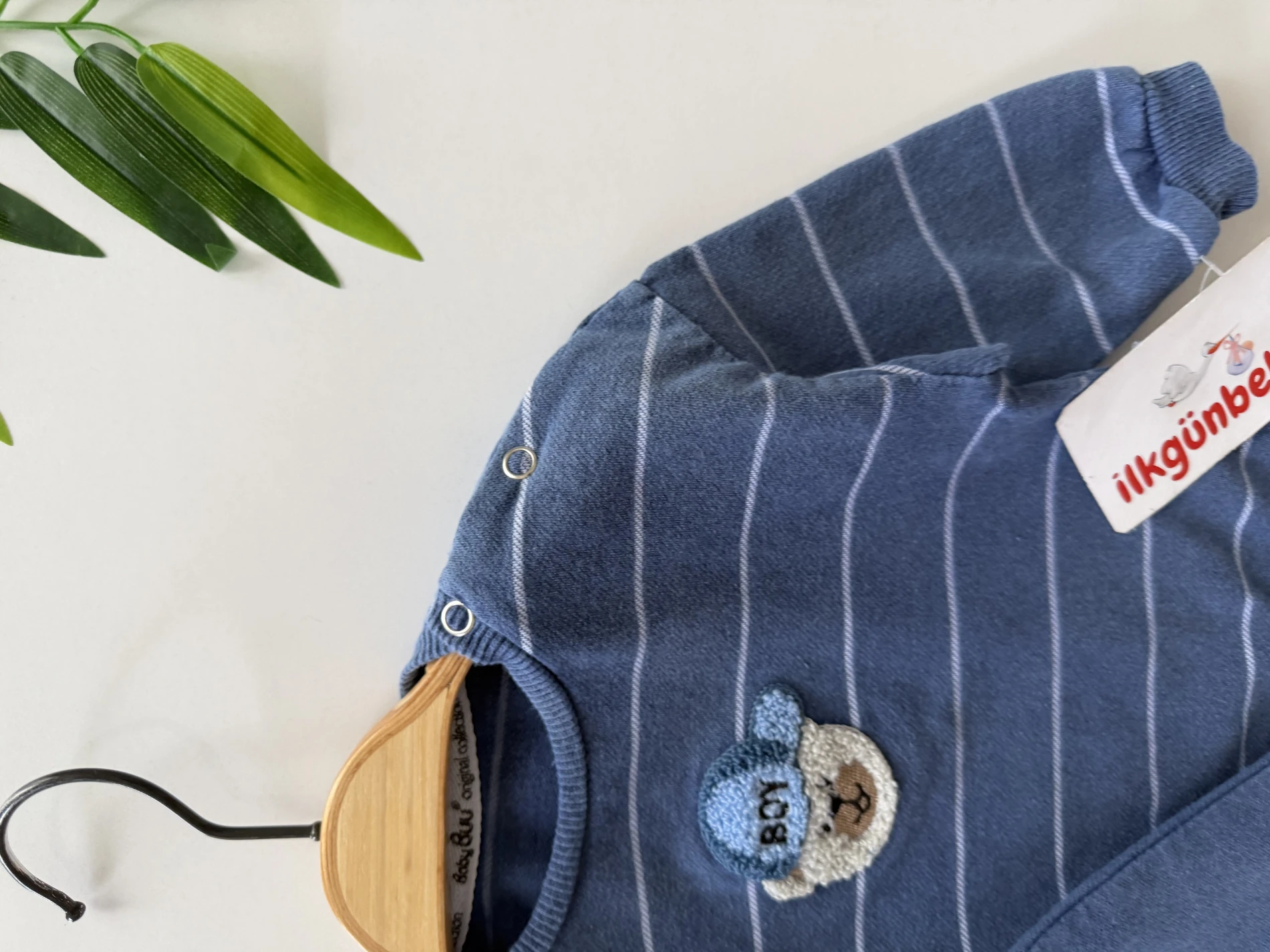 Teddy Nakışlı Kot Denim 2’li Takım