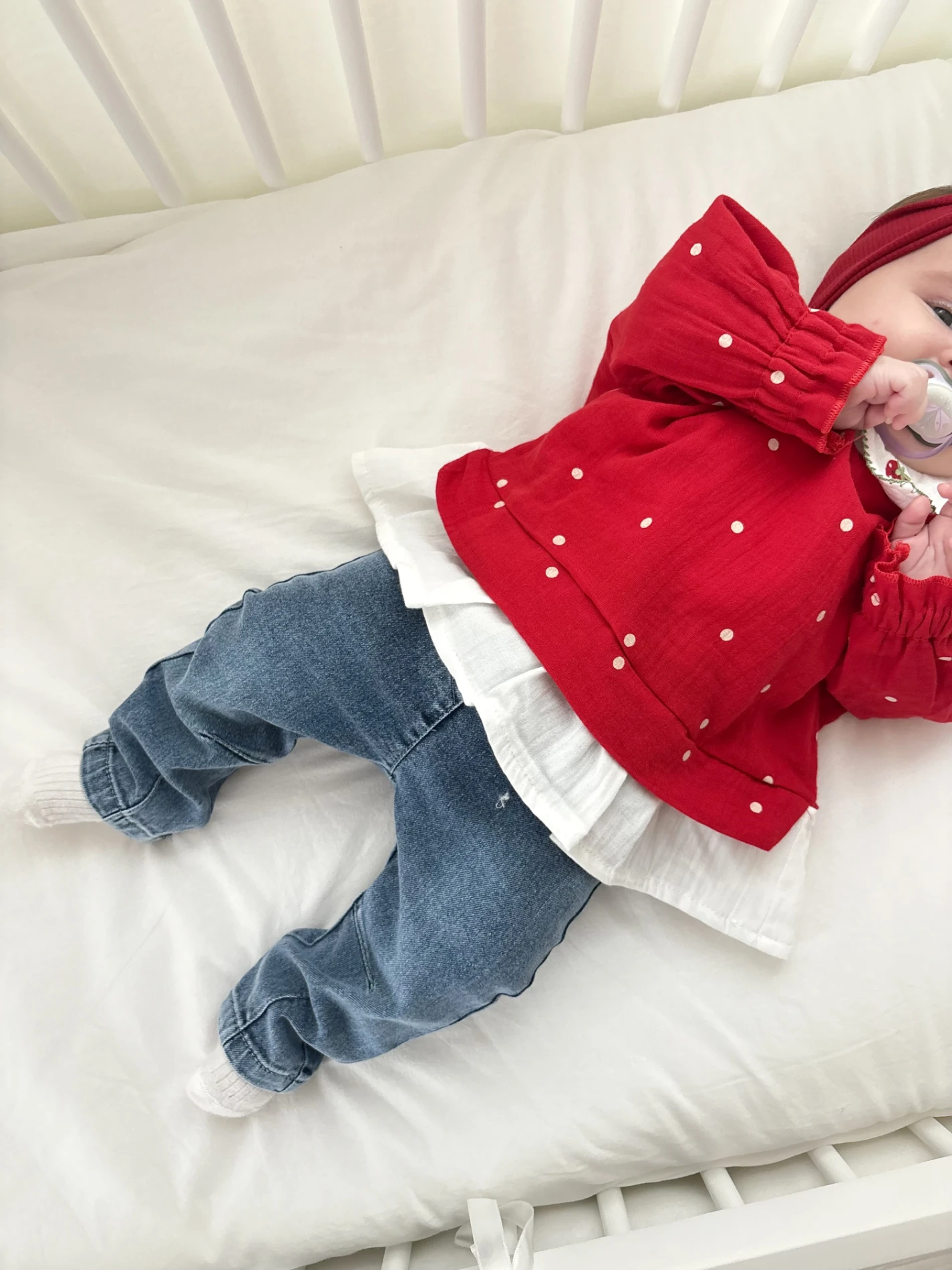 Çilek Yakalı Müslin Kumaş Sweatli Kot Pantalonlu Premium Kalite Takım