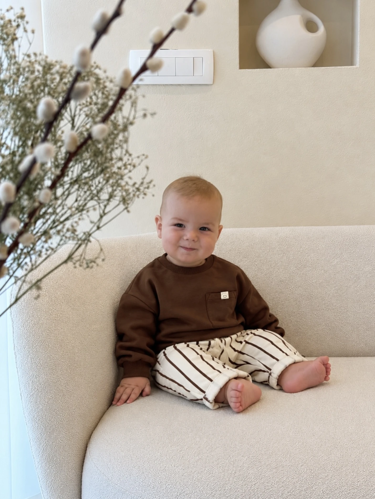 Smile Çizgili Şardonlu Premium  %100 Pamuk Pinterest Takım
