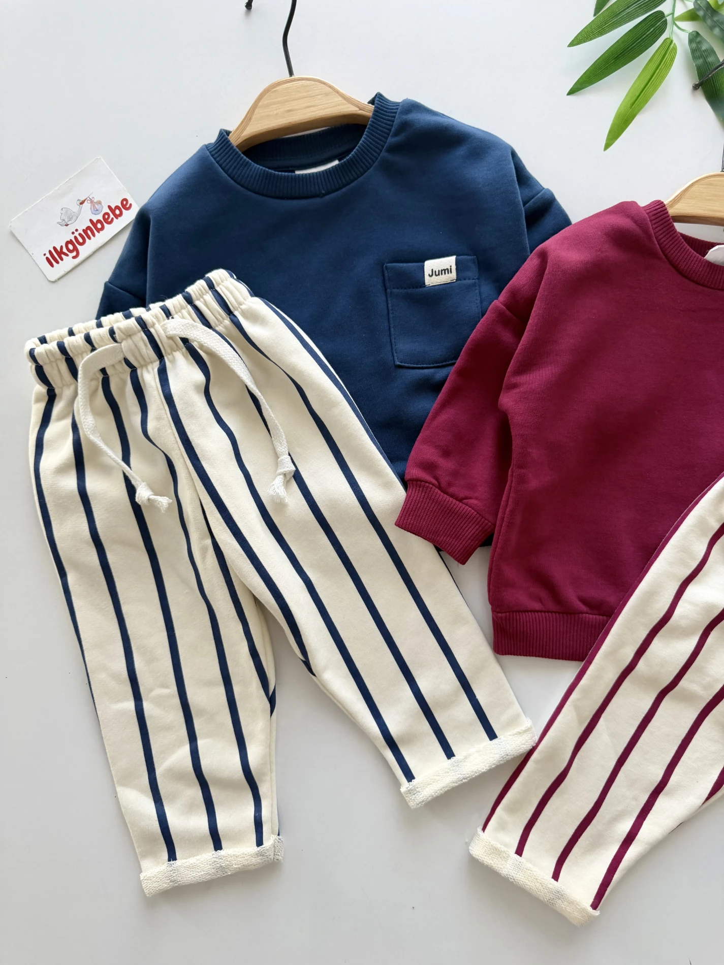  Çizgili Şardonlu Premium  %100 Pamuk Unisex  Pinterest Takım