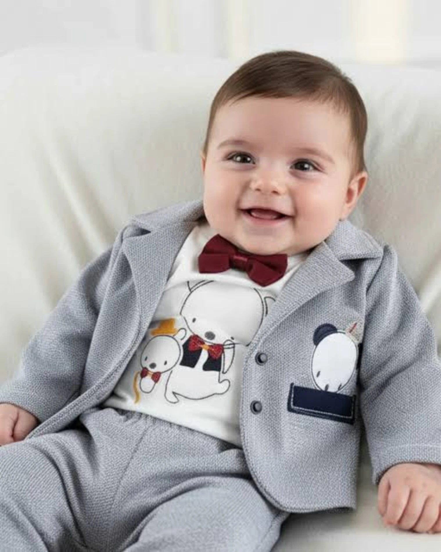 Teddy Bear Bordo Papyonlu Ceketli Badili 3’lü Şık Takım