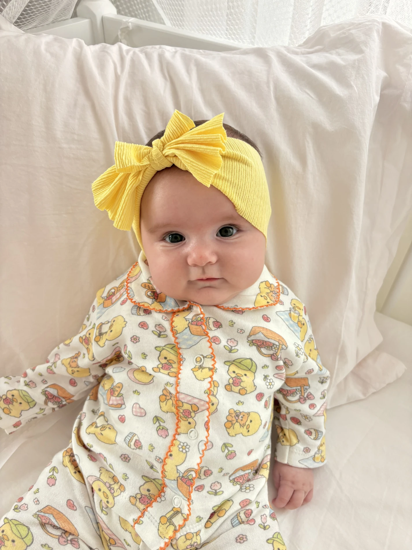 Ördek Desenli Bebe Yaka Pijama Takımı