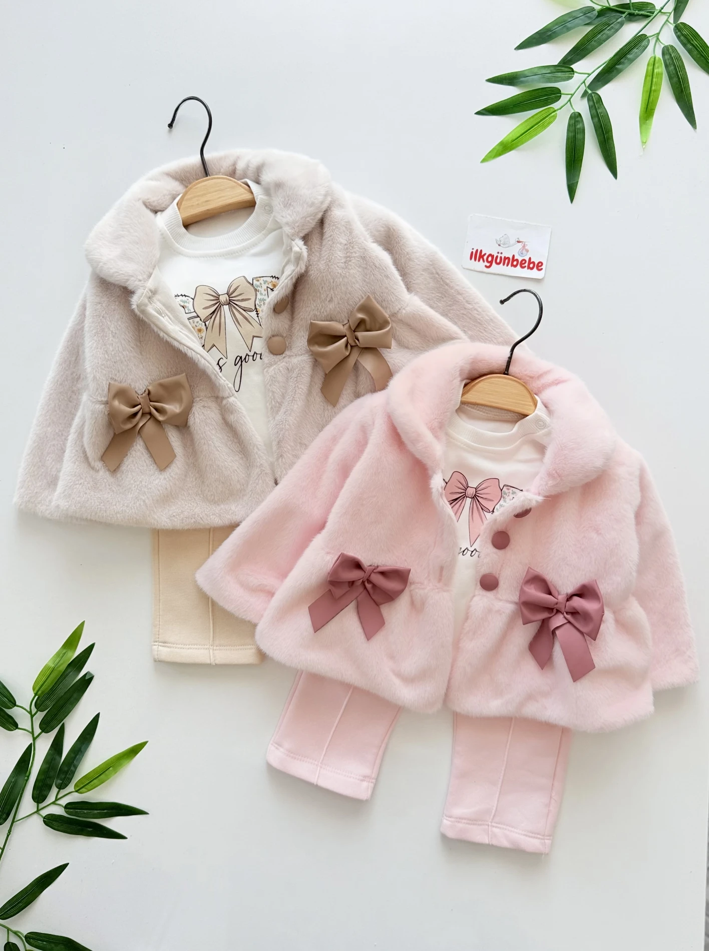 Premium Yumoş Kürk Ceketli  Pantolon 3'lü Takım