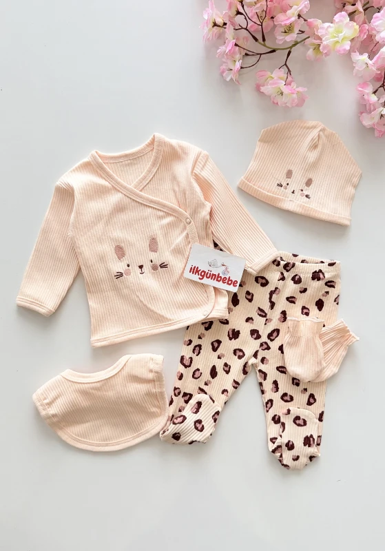 Leogirl %100 Pamuklu 5li Hastane Çıkışı Set