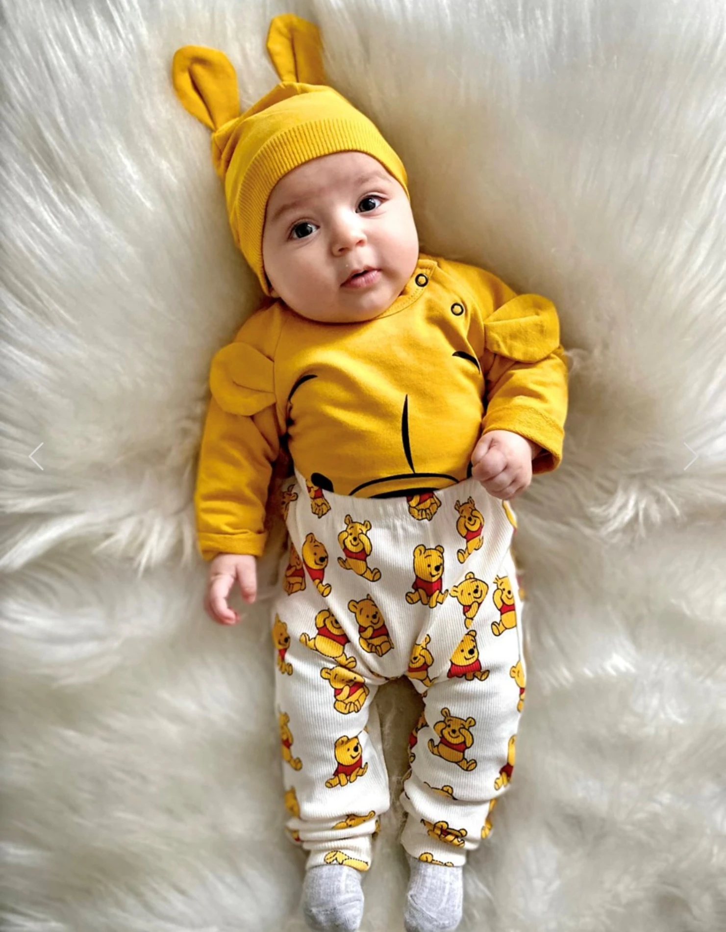 Winnie The Pooh Baskılı Mevsimlik Ribanalı Kumaş 3’lü Takım