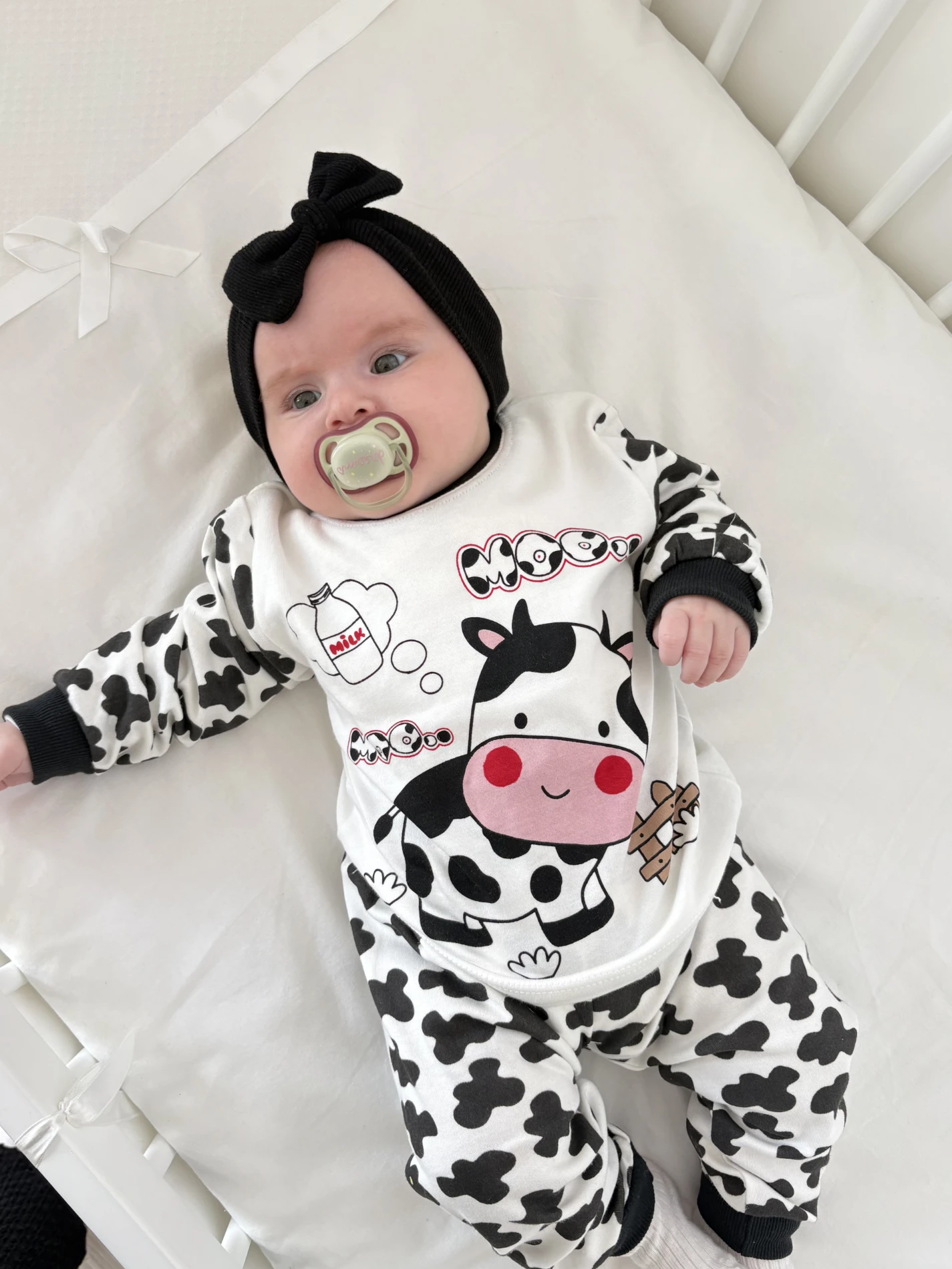 İnek Desenli Sevimli Pijama Takımı 