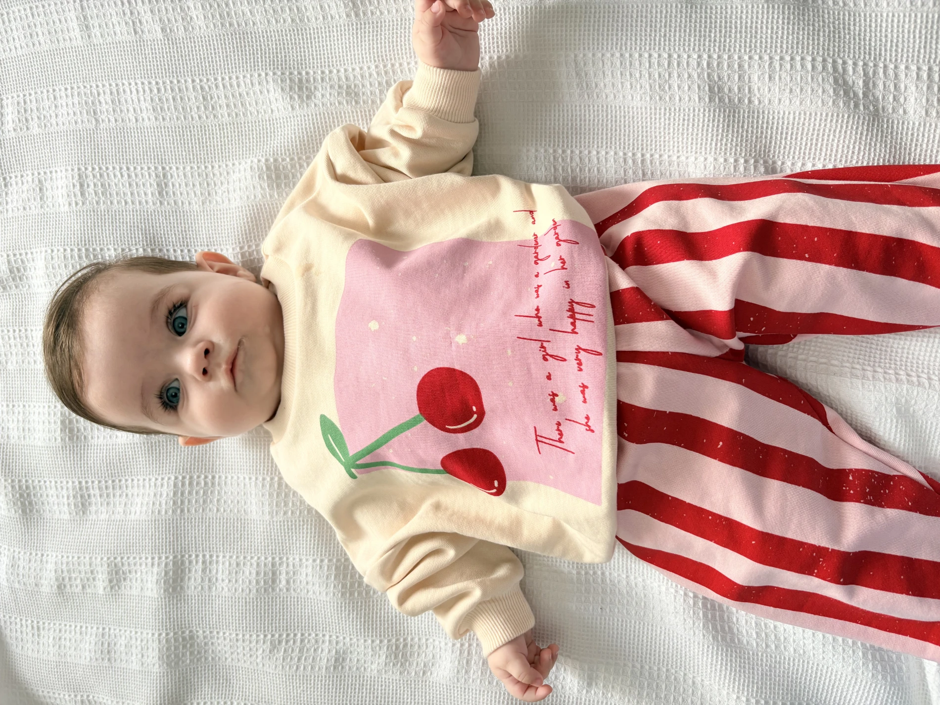 Cherry çizgili %100 pamuk 2’li takım